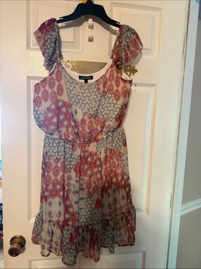HeartSoul ladies Floral Print Ruffle Sundress; size: L